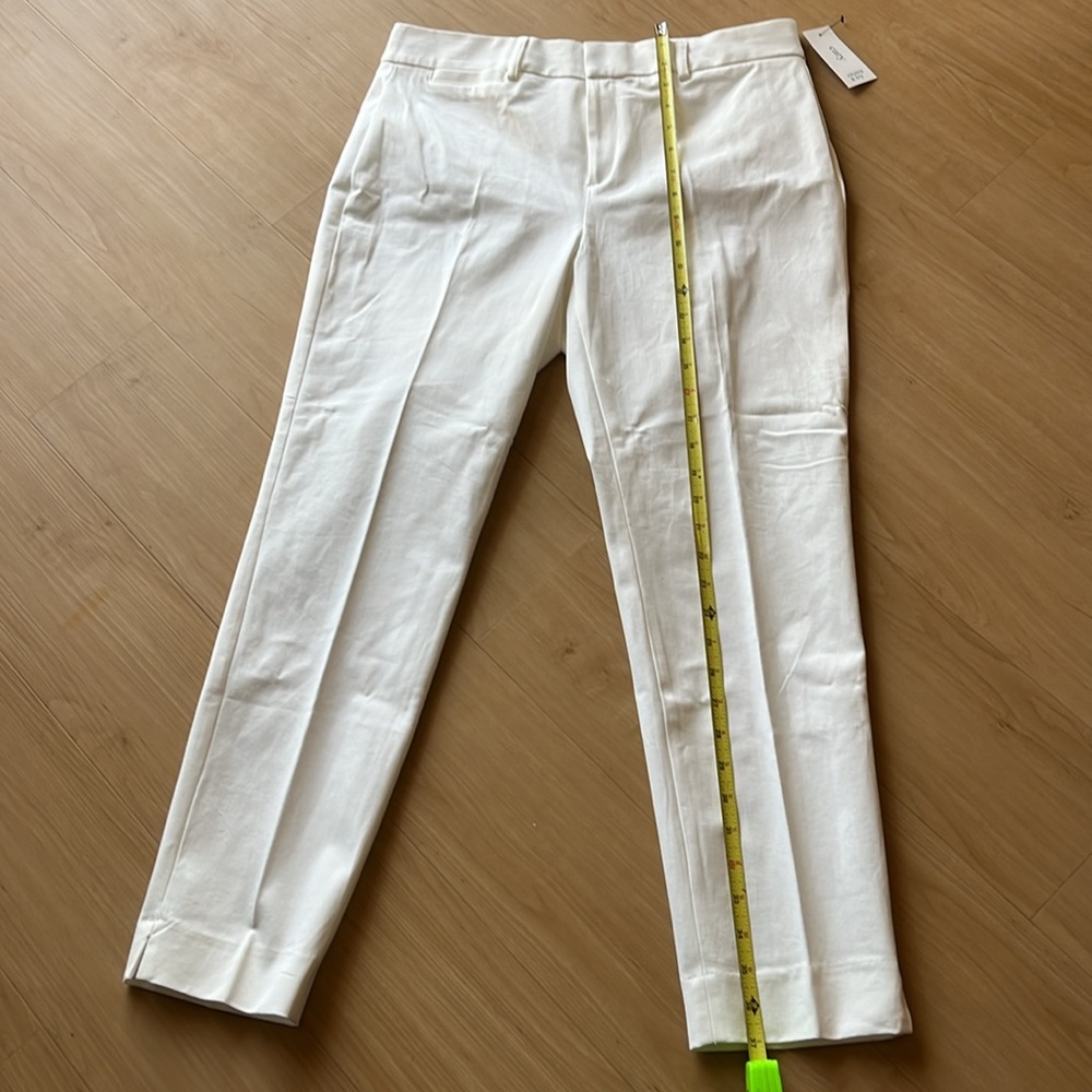 NWT CROWN & IVY WOMENS CARY STRETCHY SLACKS WHITE SIZE 10 - Picture 8 of 13